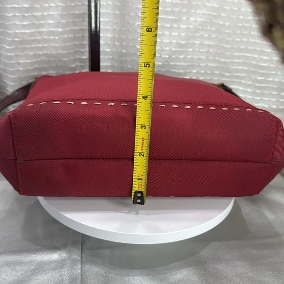 (X1) LIZ CLAIBORNE, small vintage 80s canvas and leather shoulder bag - Picture 10 of 12